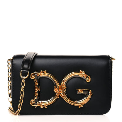 Dolce & Gabbana Nappa Mini DG Girls Shoulder Bag Black 1 of 9