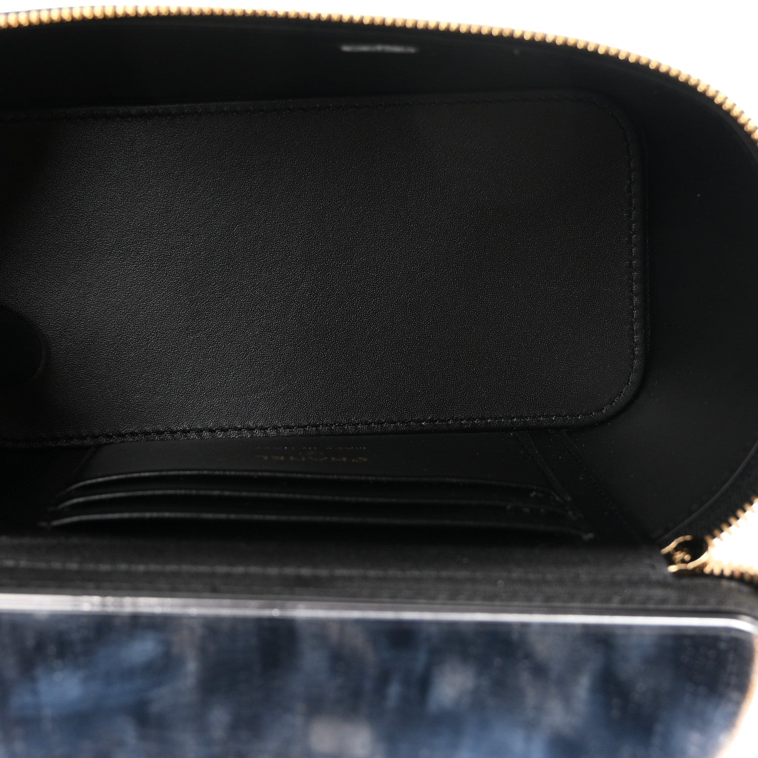 Chanel Calfskin Lizard Embossed Top Handle Vanity With Chain Black 5 of 11