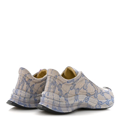 Gucci Ultralight Plume Calfskin Monogram Printed Womens Gucci Run Sneakers 40.5 Beige Blue 5 of 11