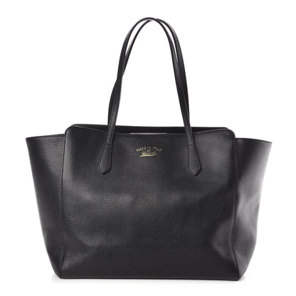 Gucci Pebbled Calfskin Medium Swing Tote Black 1 of 10