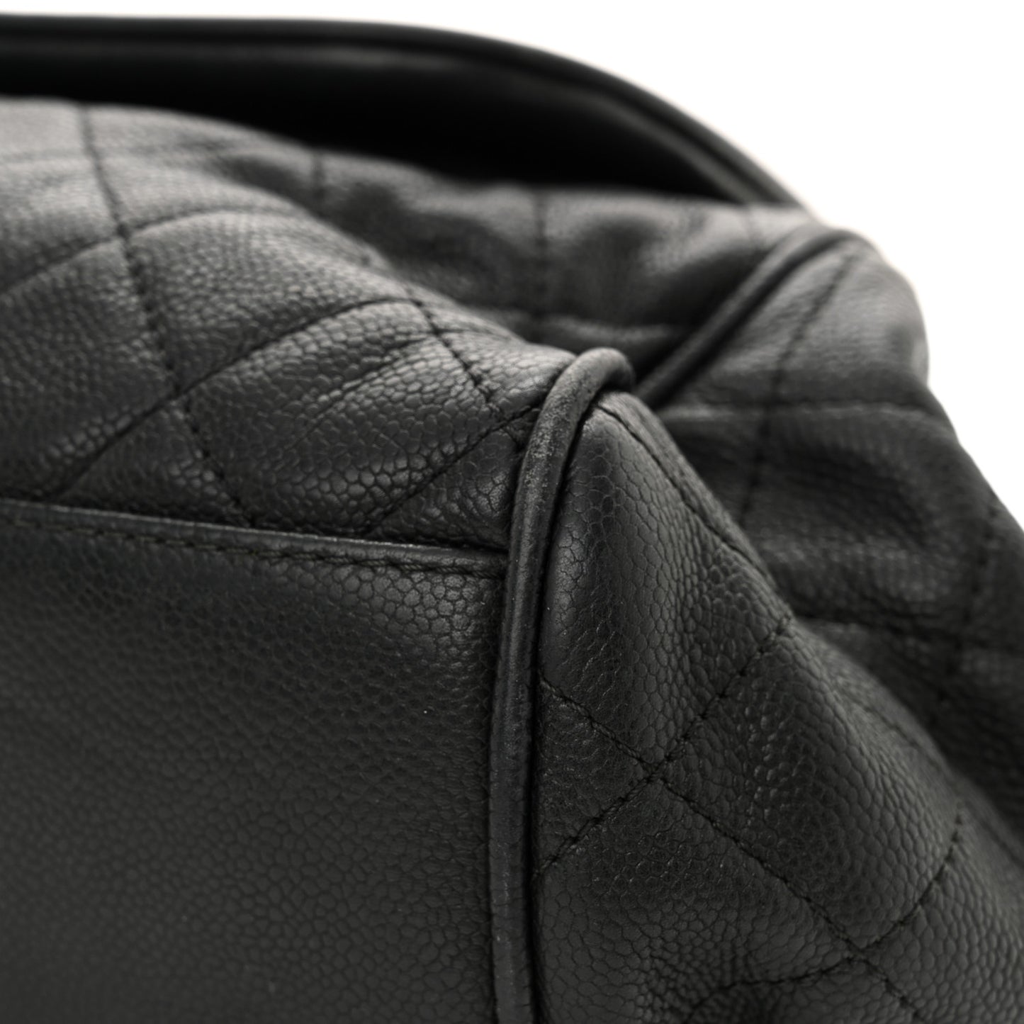 Caviar Quilted Timeless Accordion Flap Black