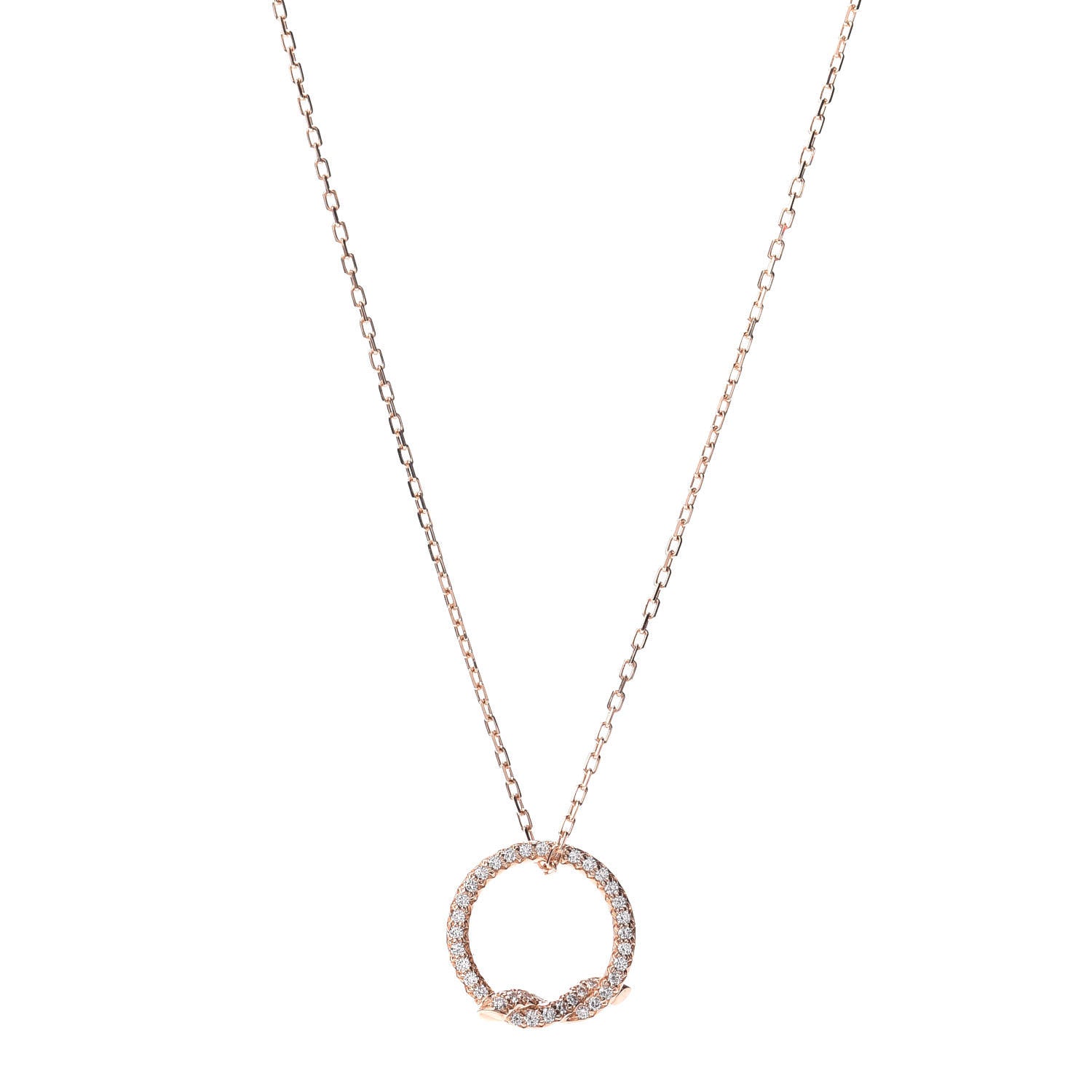 Cartier 18K Pink Gold Diamond Entrelaces Necklace 1 of 4