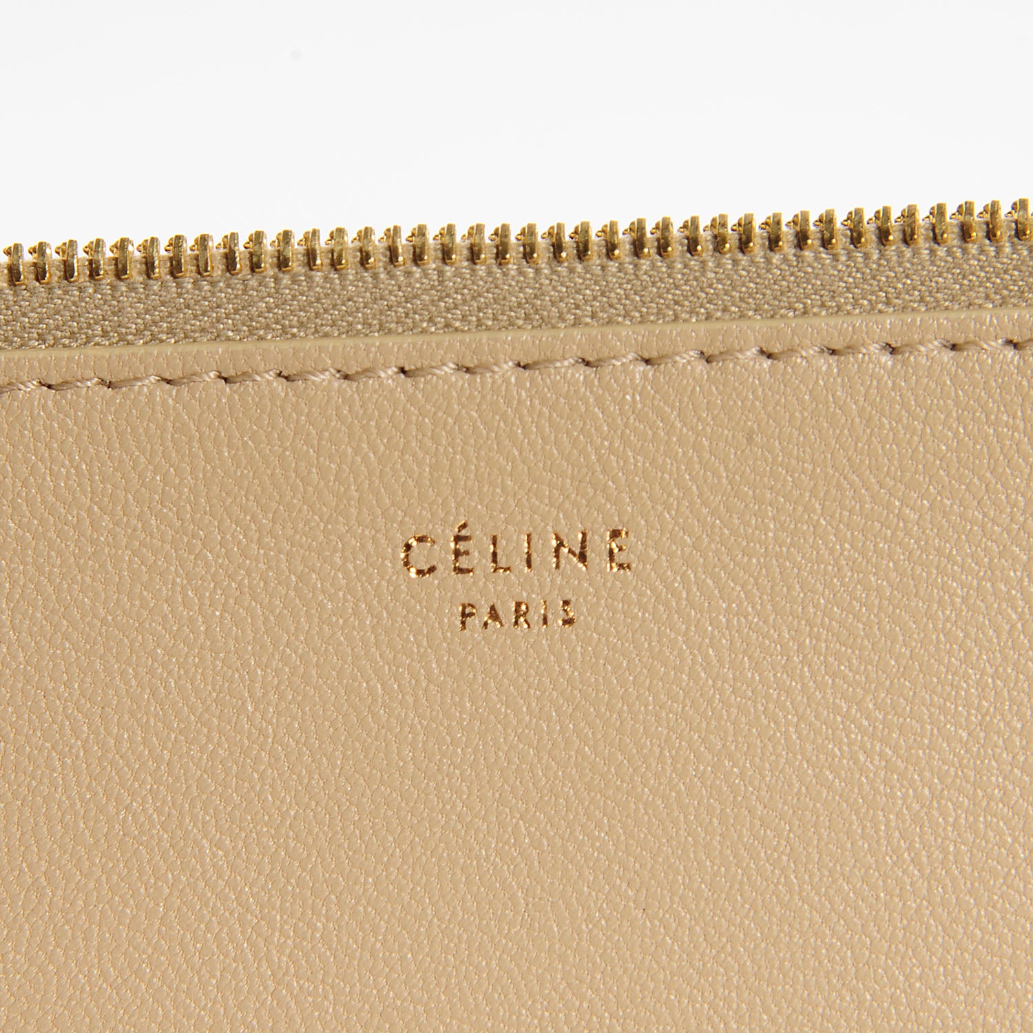 Celine Lambskin Bi-Color Solo Clutch Pouch Beige Butter 6 of 10