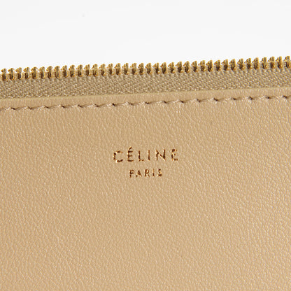 Celine Lambskin Bi-Color Solo Clutch Pouch Beige Butter 6 of 10