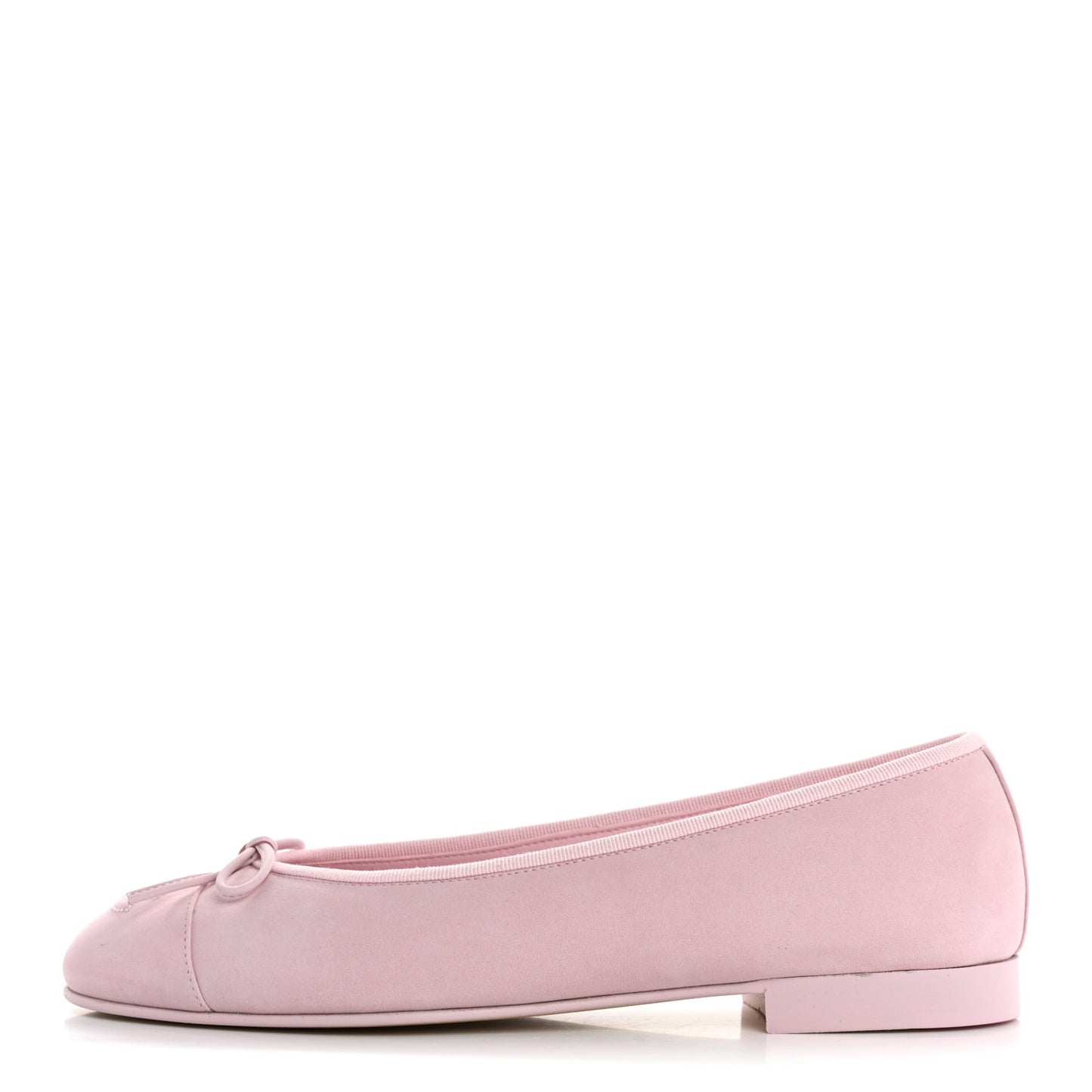 Suede Calfskin Cap Toe CC Ballerina Flats 39 Light Pink
