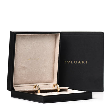 Bulgari 18K Yellow Gold Diamond Small B.Zero1 Hoop Earrings 7 of 7