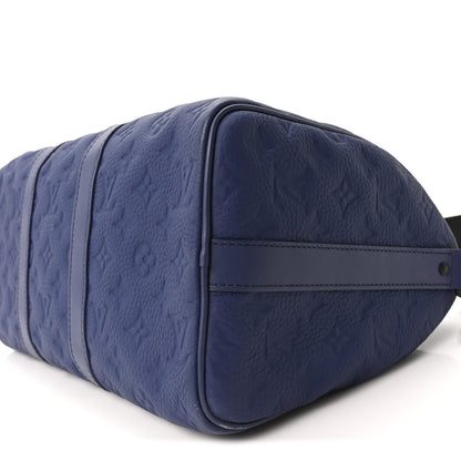 Louis Vuitton Monogram Taurillon Keepall Bandouliere 35 Blue 9 of 9