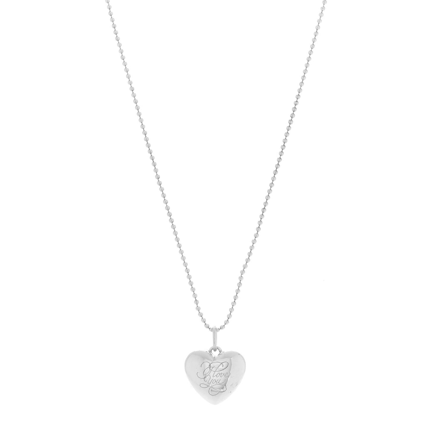 Sterling Silver I Love You Heart Locket Pendant Necklace