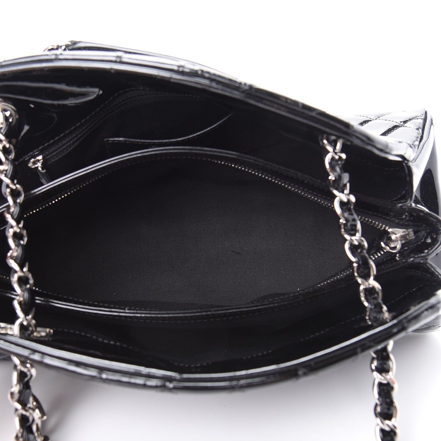 Chanel Patent Quilted Medium Just Mademoiselle Bowling Bag Black 5 of 10