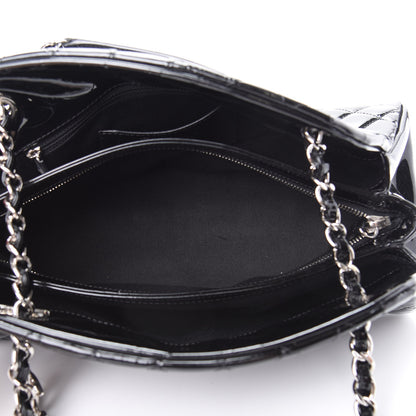Chanel Patent Quilted Medium Just Mademoiselle Bowling Bag Black 5 of 10