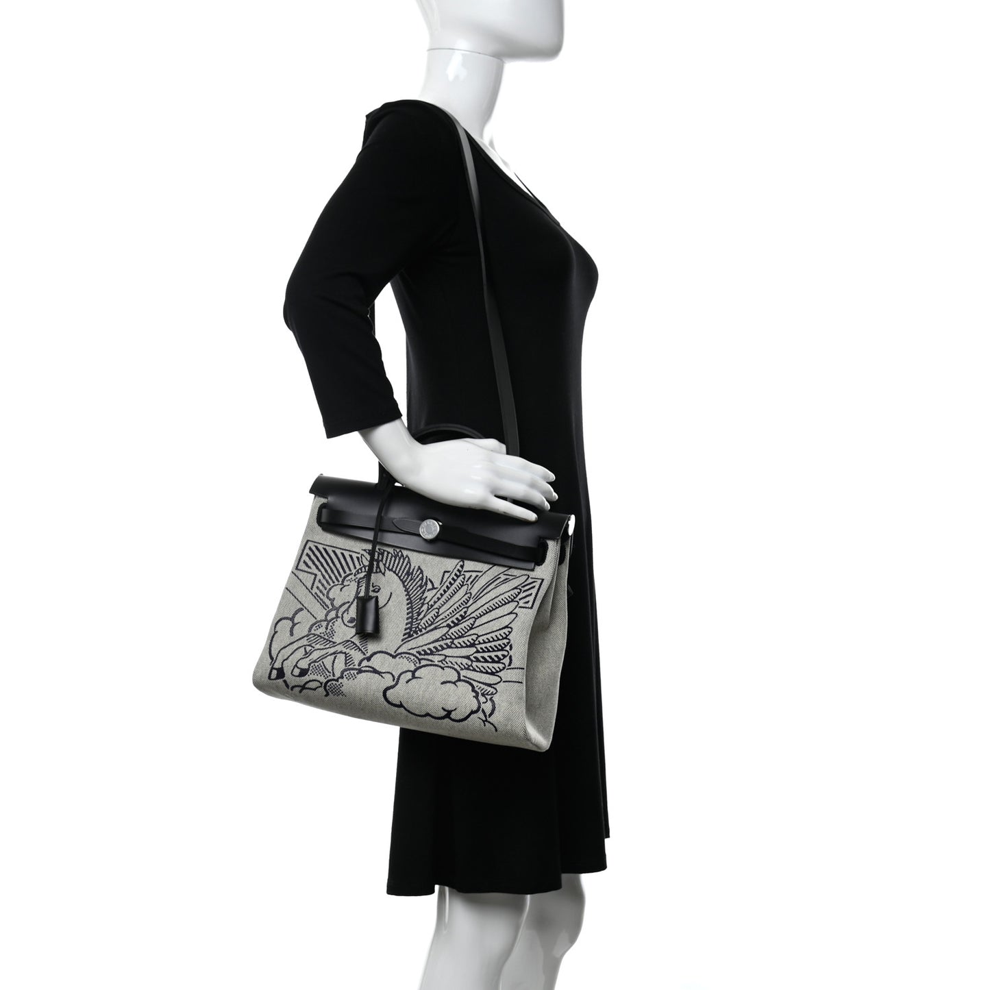 Vache Hunter Toile H Pegase Pop Herbag Zip Retourne 31 PM Bleu Indigo Ecru Black