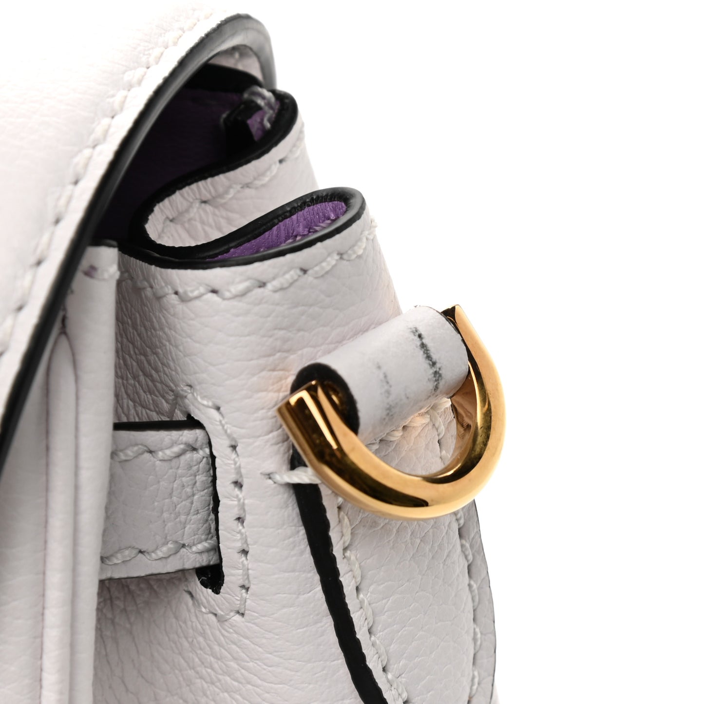 Grained Calfskin Small La Medusa Top Handle Bag White