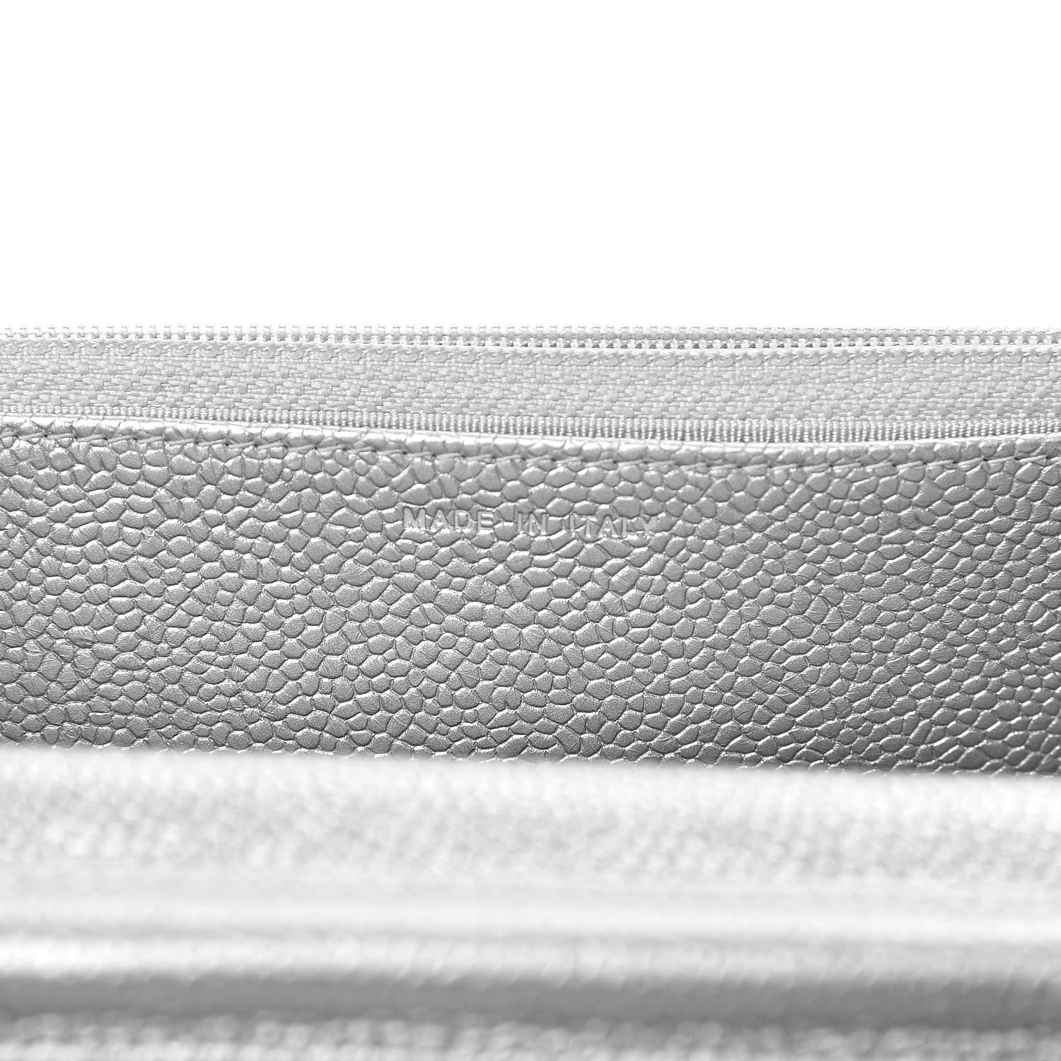 Chanel Metallic Caviar Quilted Wallet on Chain WOC Silver 7 of 12