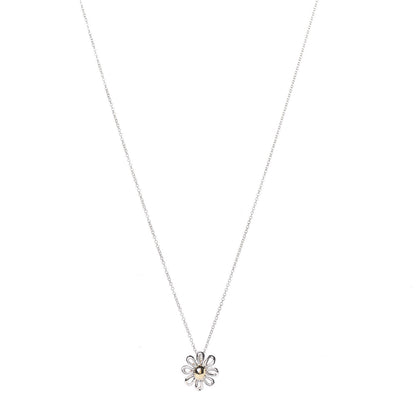 Tiffany Sterling Silver 18K Yellow Gold Daisy Pendant Necklace 1 of 6
