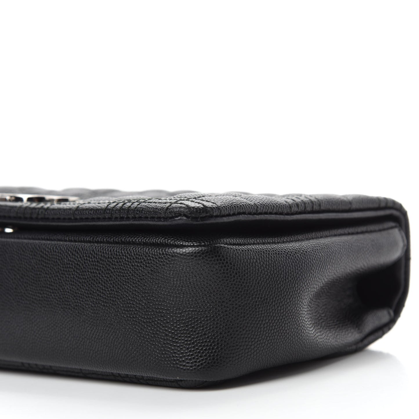 Grainy Calfskin Quilted Lola Bag Black