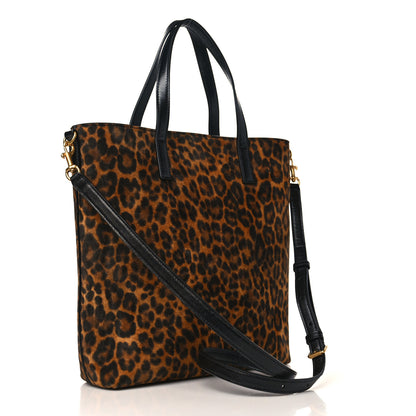 Saint Laurent Suede Leopard Print Toy Shopping Tote Naturale 3 of 9