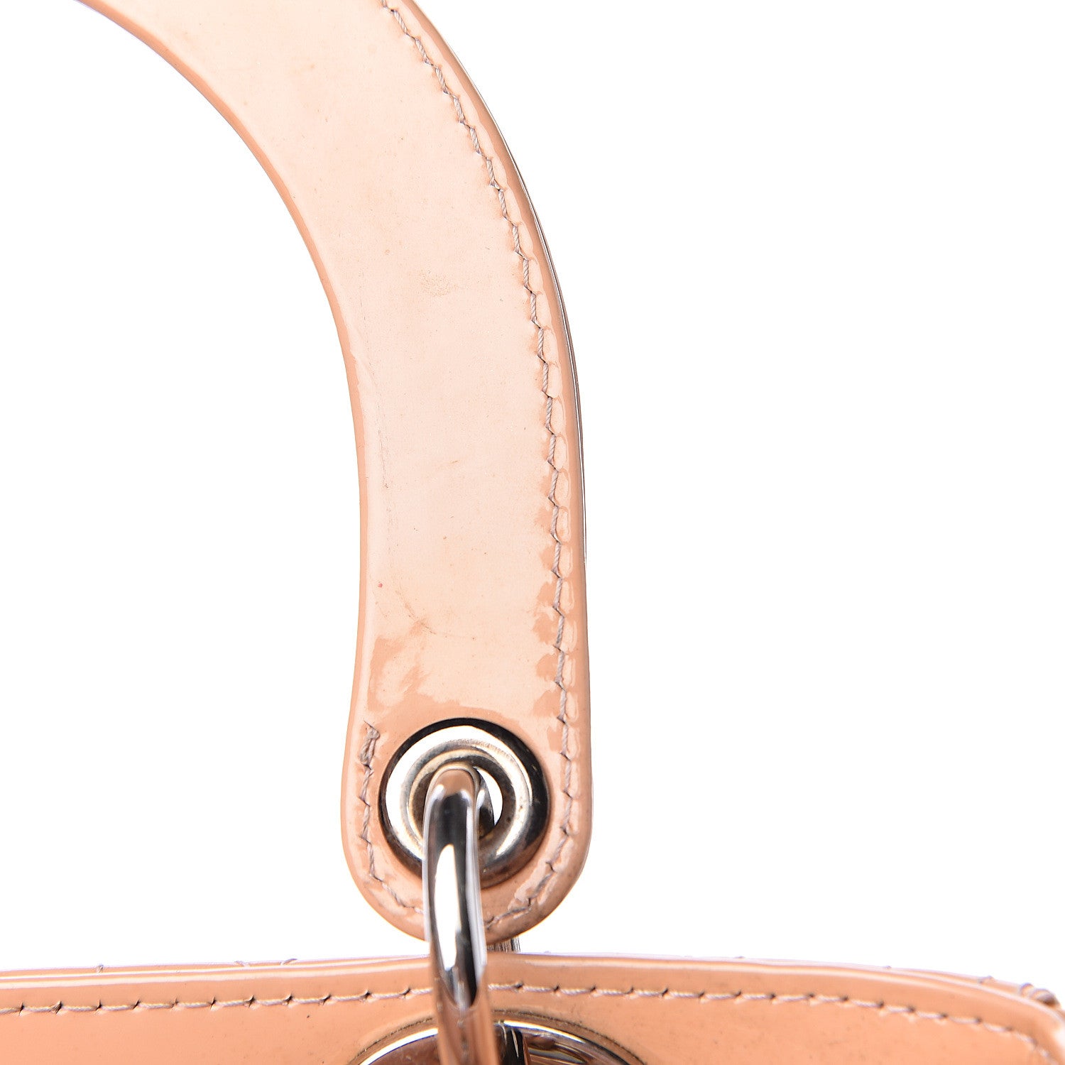 Christian Dior Patent Cannage Medium Lady Dior Beige 9 of 24