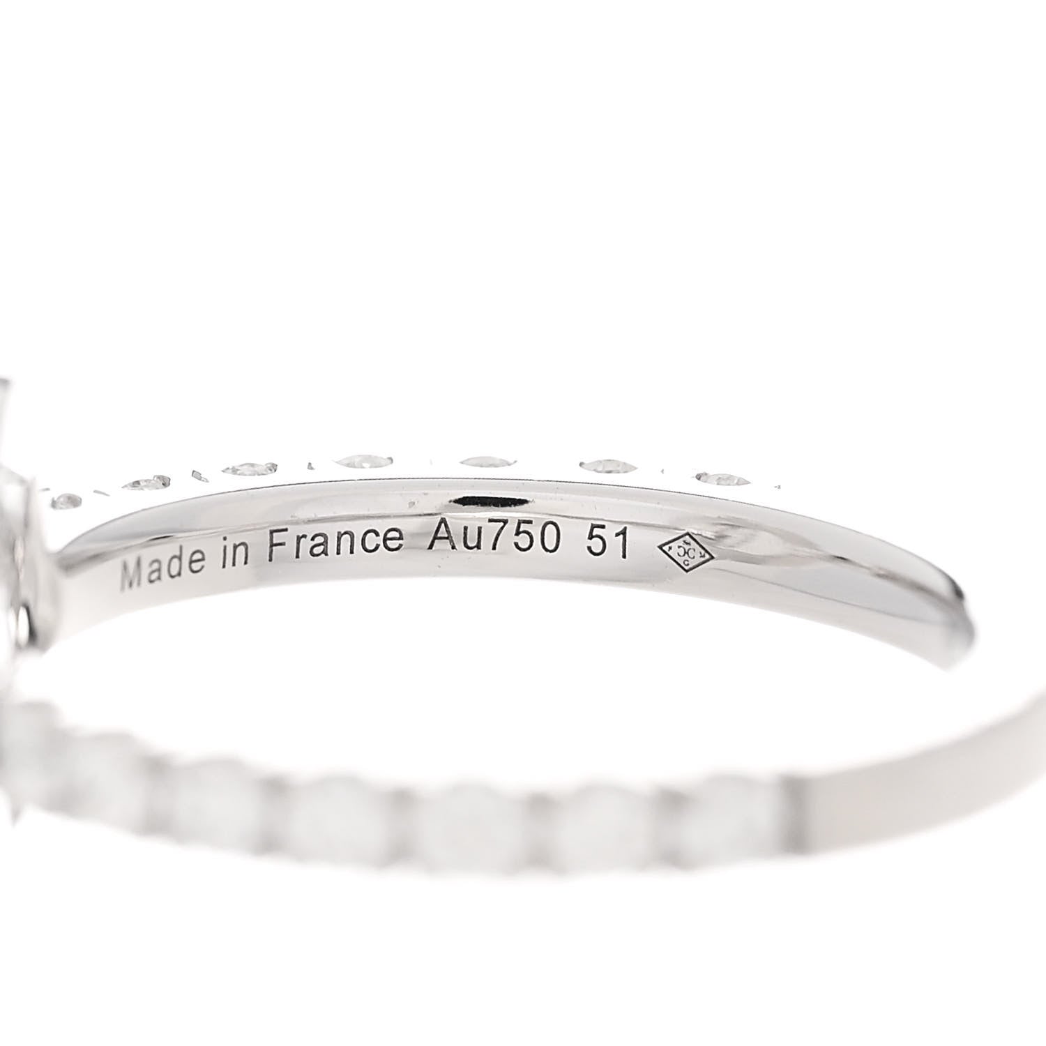Hermes 18K White Gold Diamond Finesse Ring 51 5.75 6 of 9
