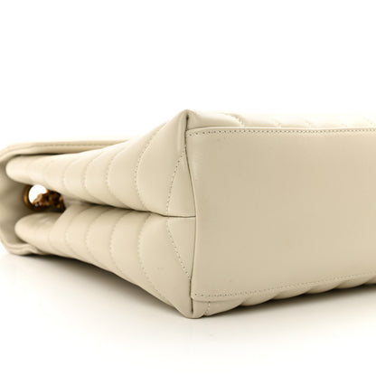 Saint Laurent Calfskin Y Quilted Monogram Medium Loulou Chain Satchel Crema Soft 10 of 12