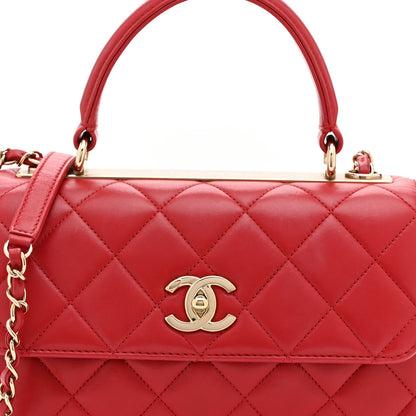 Chanel Lambskin Quilted Small Trendy CC Flap Dual Handle Bag Red 8 of 10