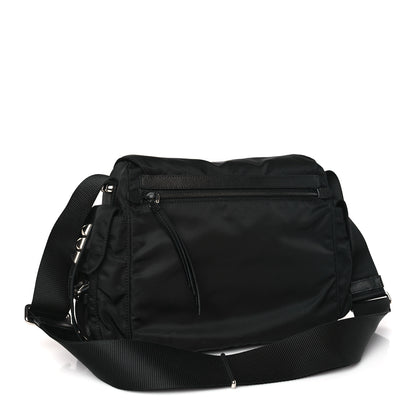 Prada Nylon New Vela Studded Messenger Bag Black 3 of 9