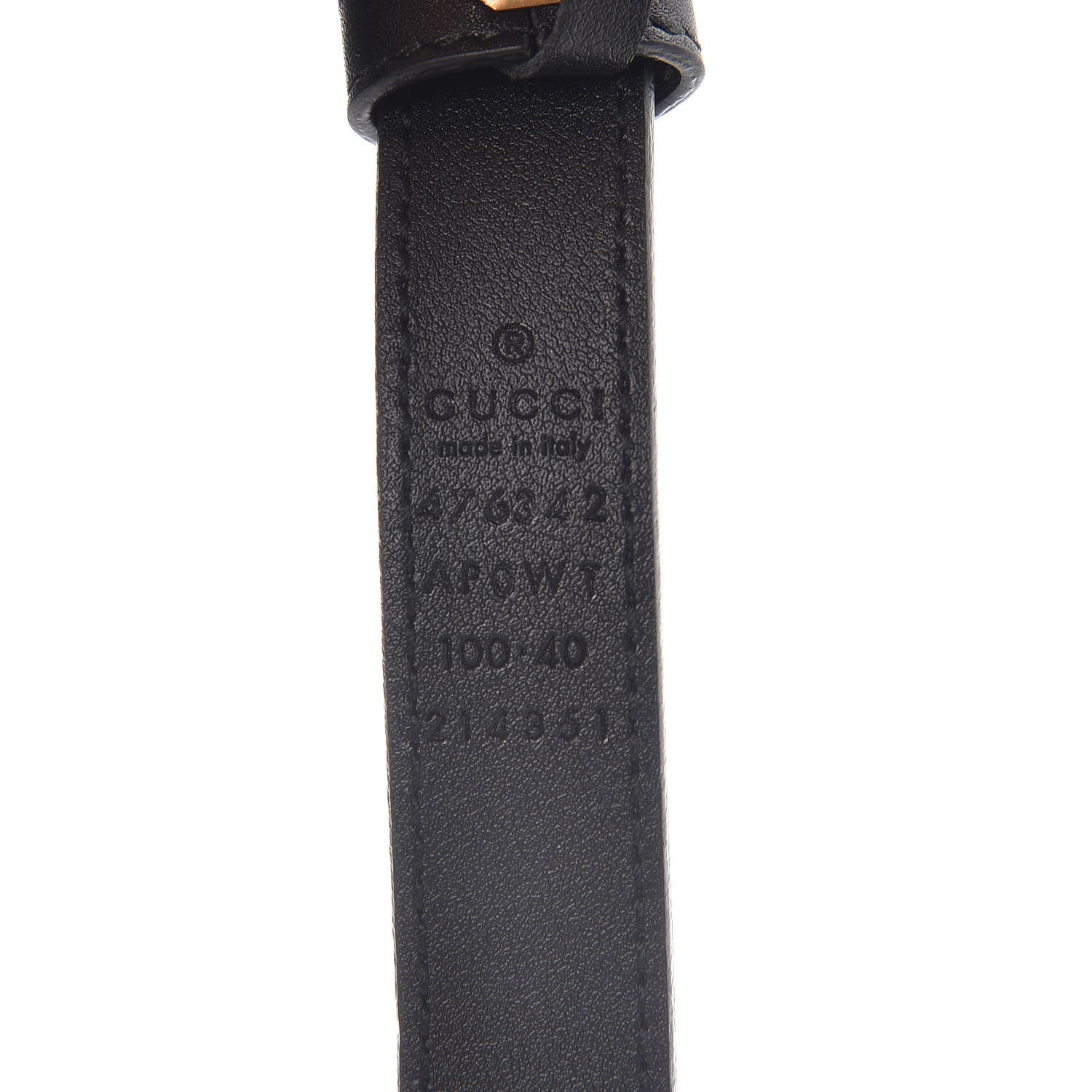 Gucci Calfskin Pearl Double G 20mm Belt 100 40 Black Cream 4 of 6