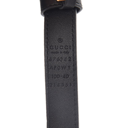 Gucci Calfskin Pearl Double G 20mm Belt 100 40 Black Cream 4 of 6