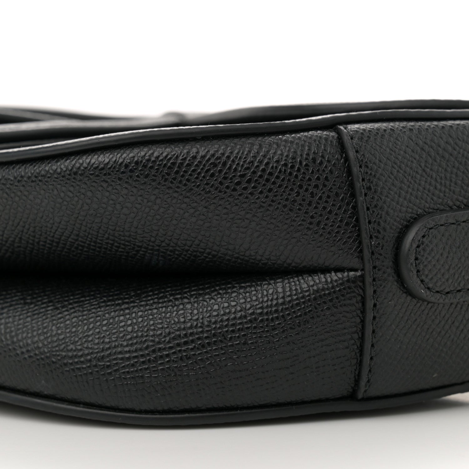 Christian Dior Grained Calfskin Saddle Bag With Strap Black 10 of 11