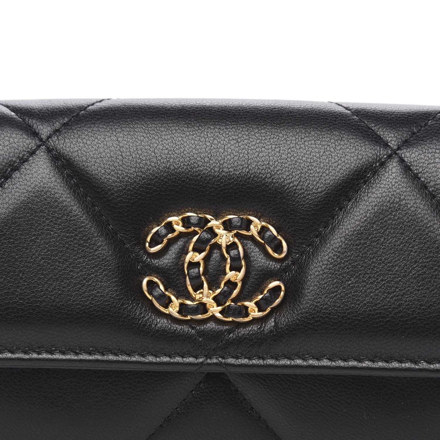 Chanel Goatskin Quilted 19 Flap Wallet Black 9 of 9