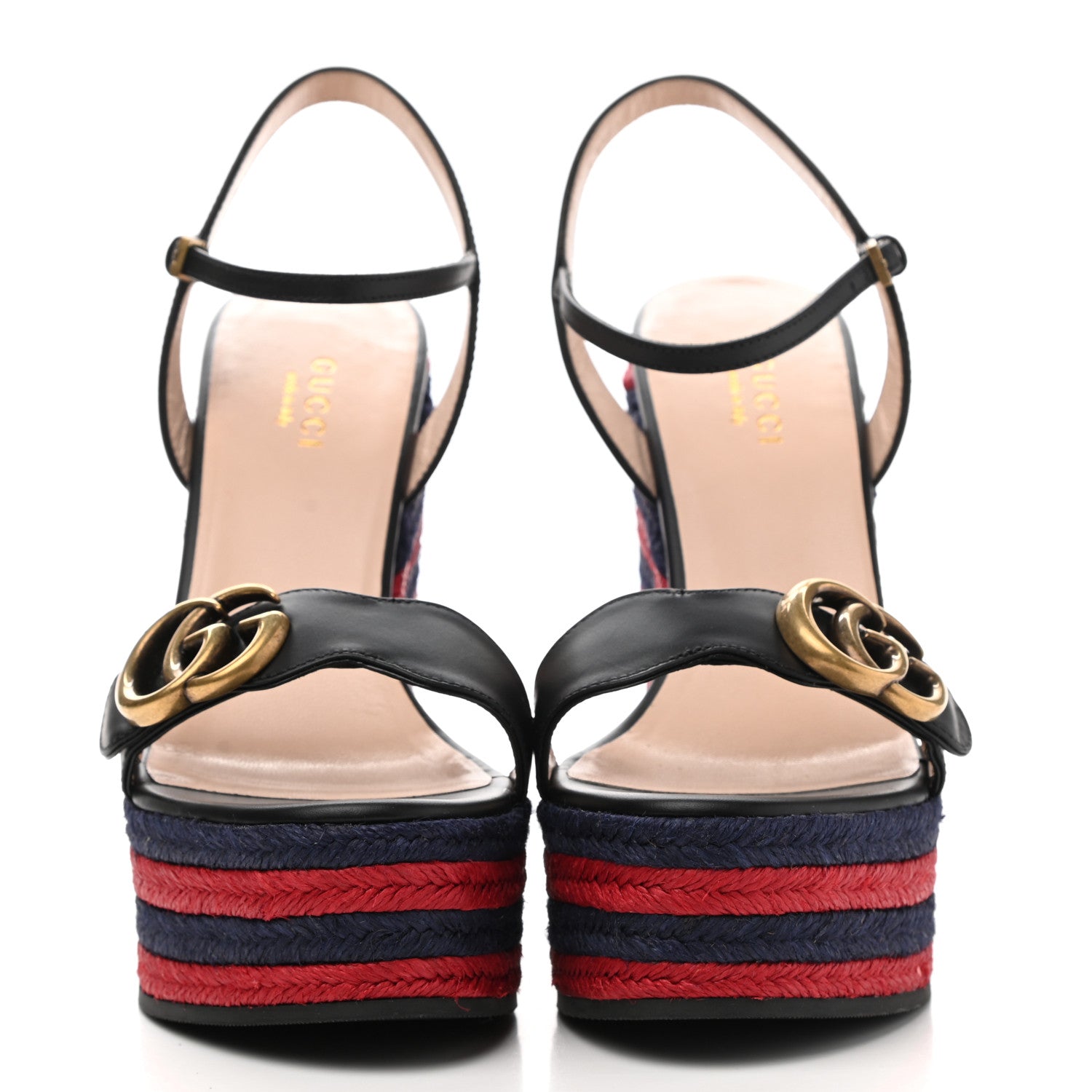 Gucci Lifford Calfskin Aitana Espadrille Platform 45/130mm Wedge Sandals 35 Black 2 of 11