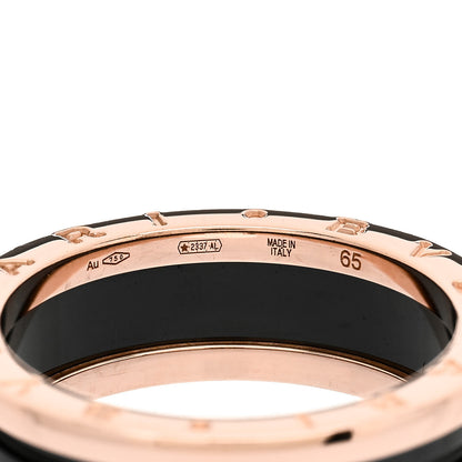 Bulgari 18K Rose Gold Black Ceramic B.Zero1 Two-Band Ring 65 11 5 of 6