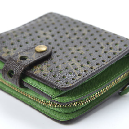 Louis Vuitton Monogram Perforated Compact Zipped Wallet Green 6 of 9