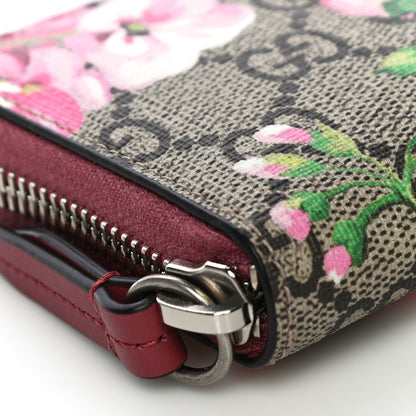 Gucci GG Supreme Monogram Blooms Zip Around Card Case Wallet Beige Multicolor Dry Rose 8 of 10
