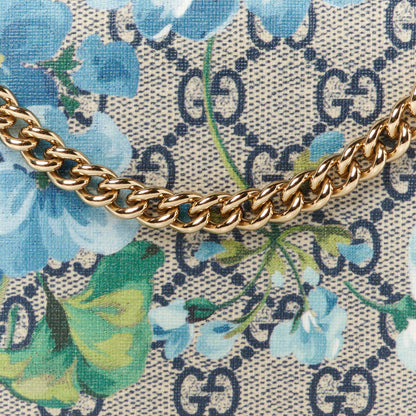 Gucci GG Supreme Monogram Blooms Chain Wallet Blue 8 of 11