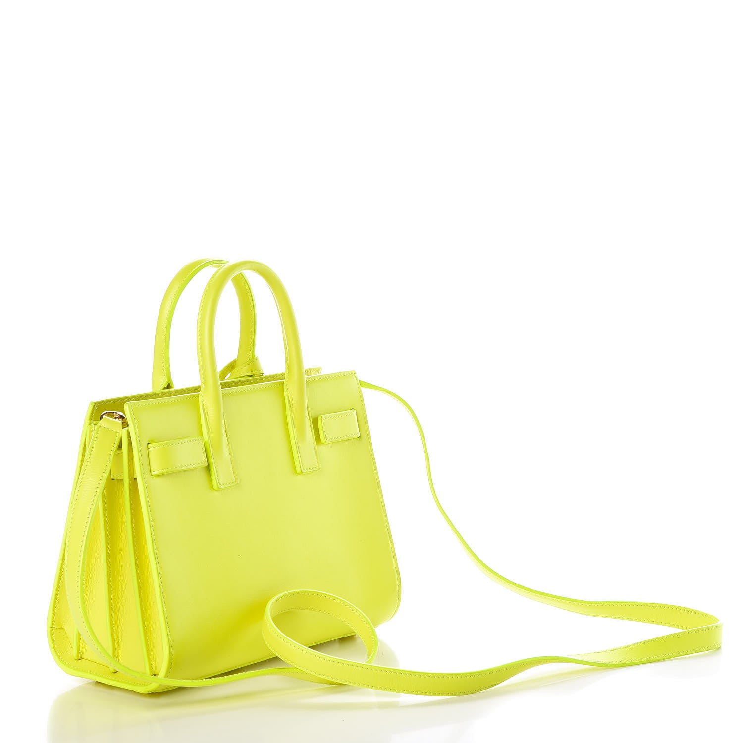 Saint Laurent Calfskin Nano Sac De Jour Neon Yellow 3 of 11