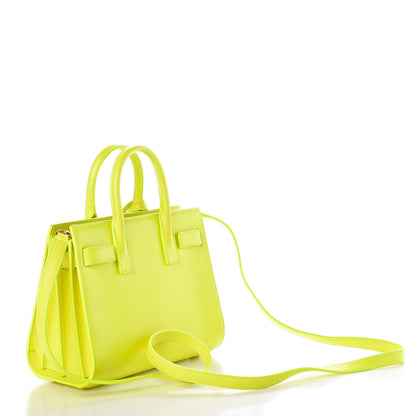 Saint Laurent Calfskin Nano Sac De Jour Neon Yellow 3 of 11