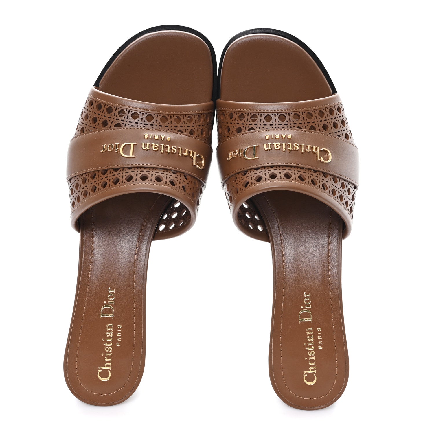 Christian Dior Calfskin Lambskin Micro Cannage D-Lane Pump Slide