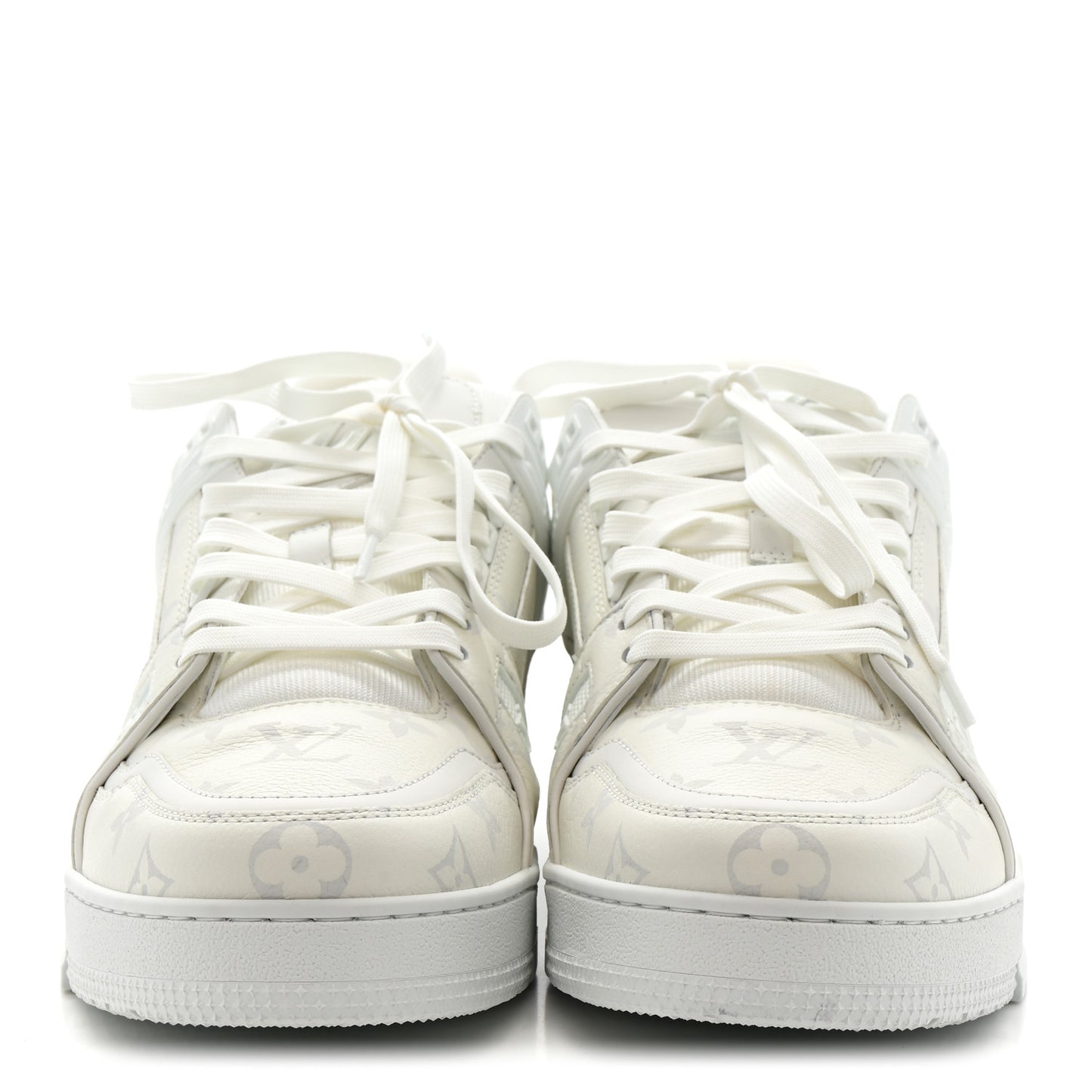 Calfskin Monogram Mens LV Trainer Sneakers 10 White