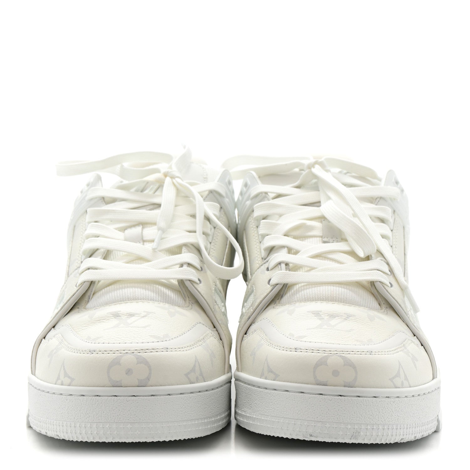 Louis Vuitton Calfskin Monogram Mens LV Trainer Sneakers 10 White 3 of 10