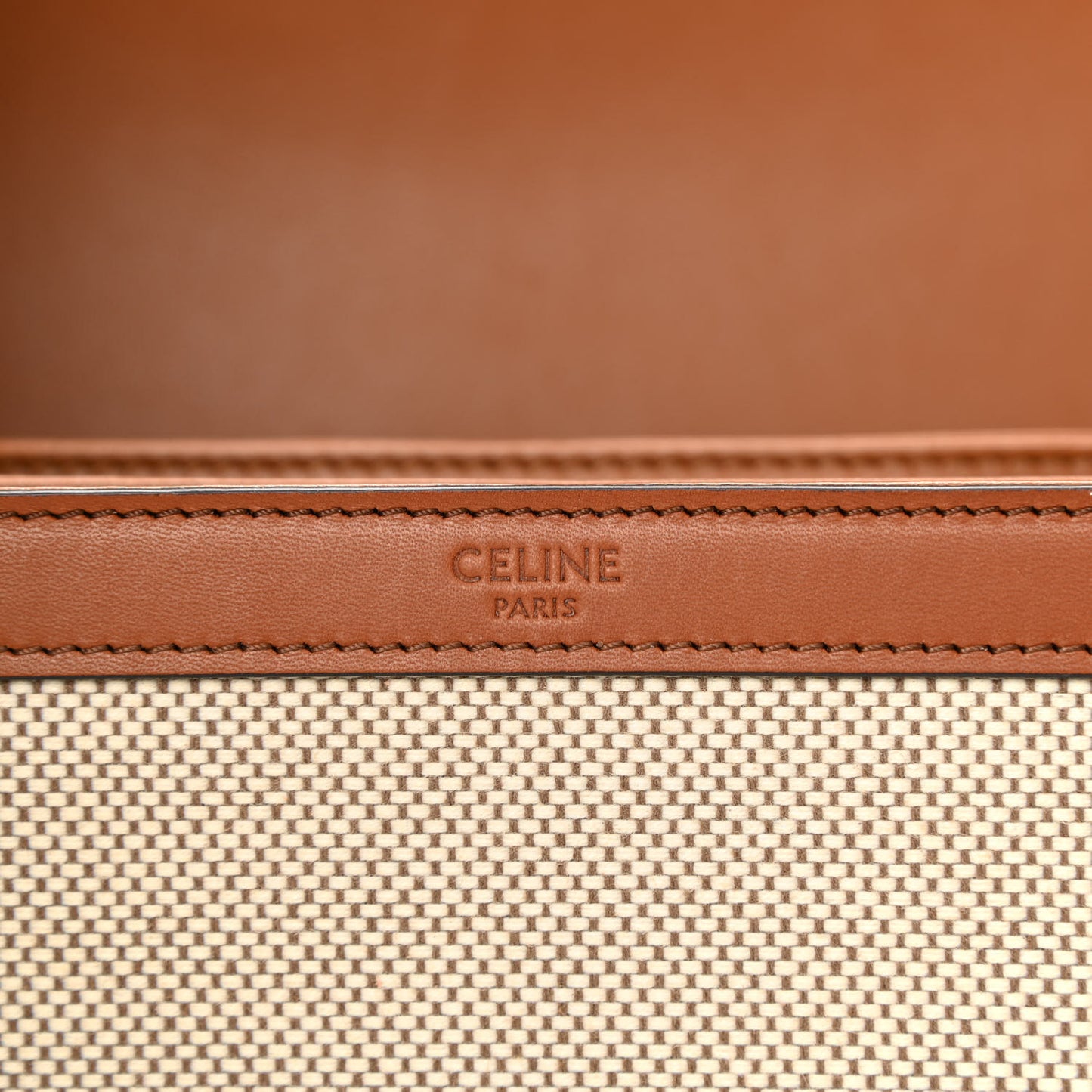 Textile Natural Calfskin Medium Triomphe Bag White Tan