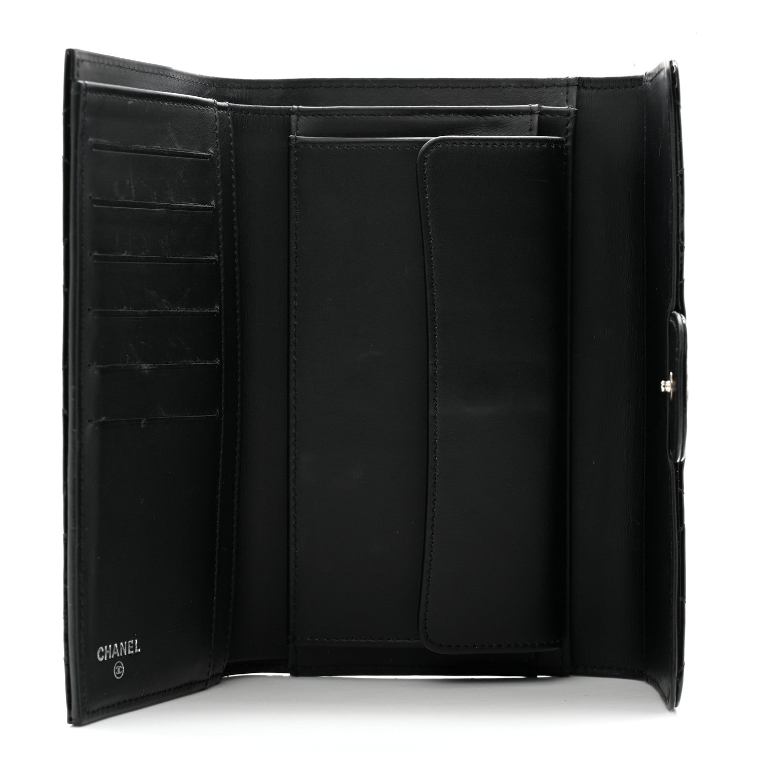 Chanel Patent Quilted Large Flap Wallet Black 8 of 11