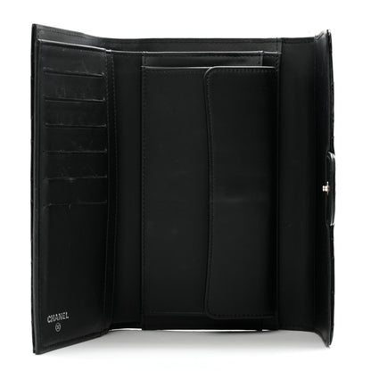 Chanel Patent Quilted Large Flap Wallet Black 8 of 11