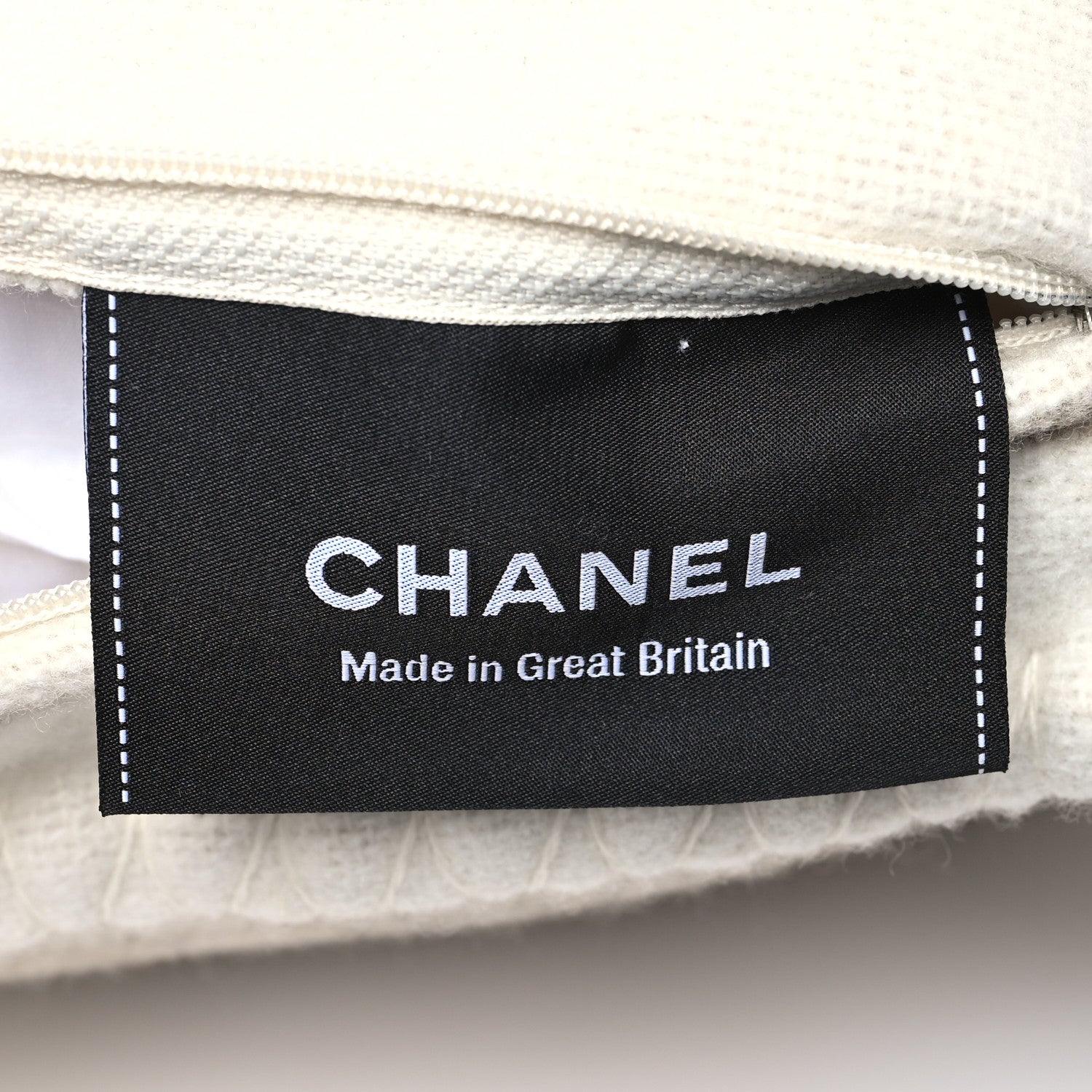 Chanel Merino Wool Cashmere CC Pillow Beige Off White 3 of 3