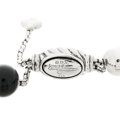 David Yurman Sterling Silver Black Onyx Hematite 8mm Elements Bead Bracelet 3 of 3
