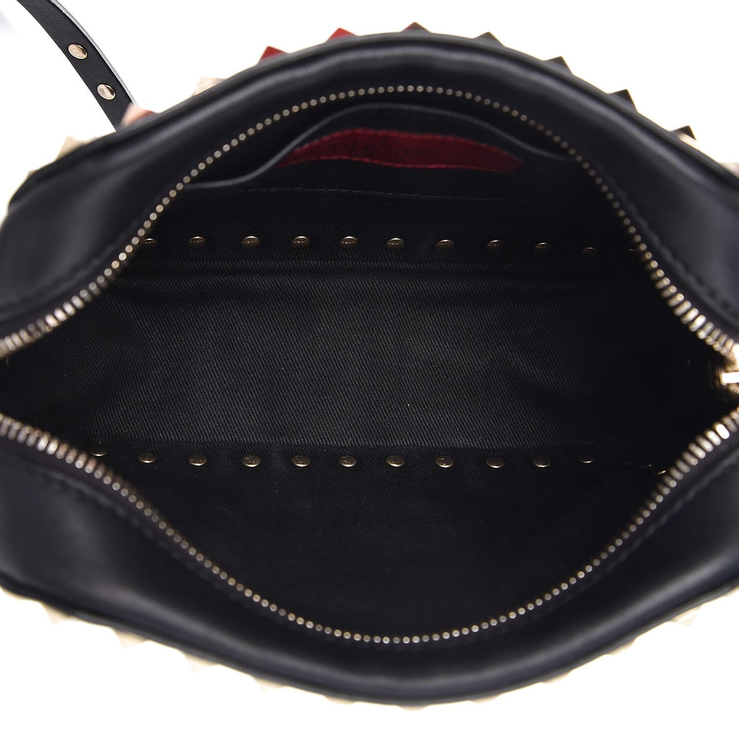 Calfskin Rockstud Camera Crossbody Bag Black