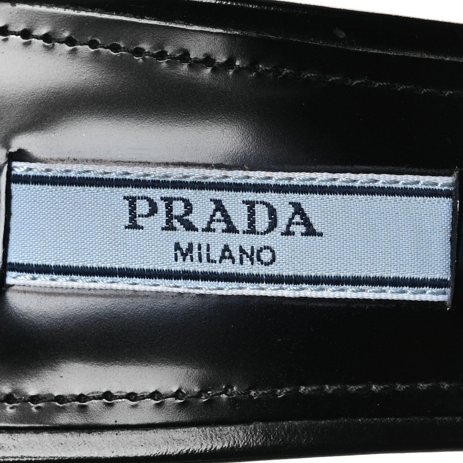 Prada Spazzolato Triangle Logo Pointed Toe 75mm Slingback Pumps 36.5 Black 9 of 10