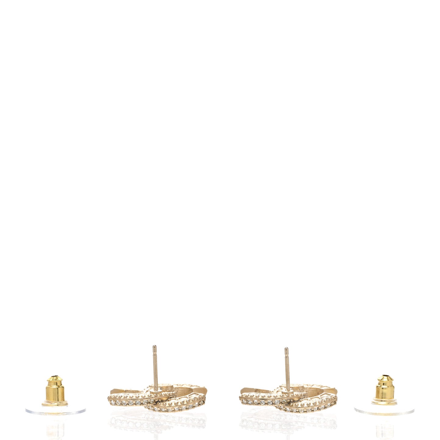 Crystal Timeless CC Earrings Light Gold