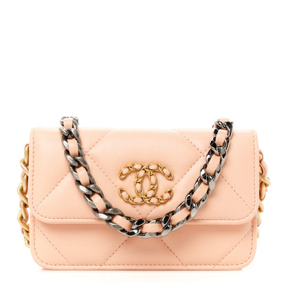 Chanel Lambskin Quilted Chanel 19 Clutch With Chain Light Orange 1 of 11