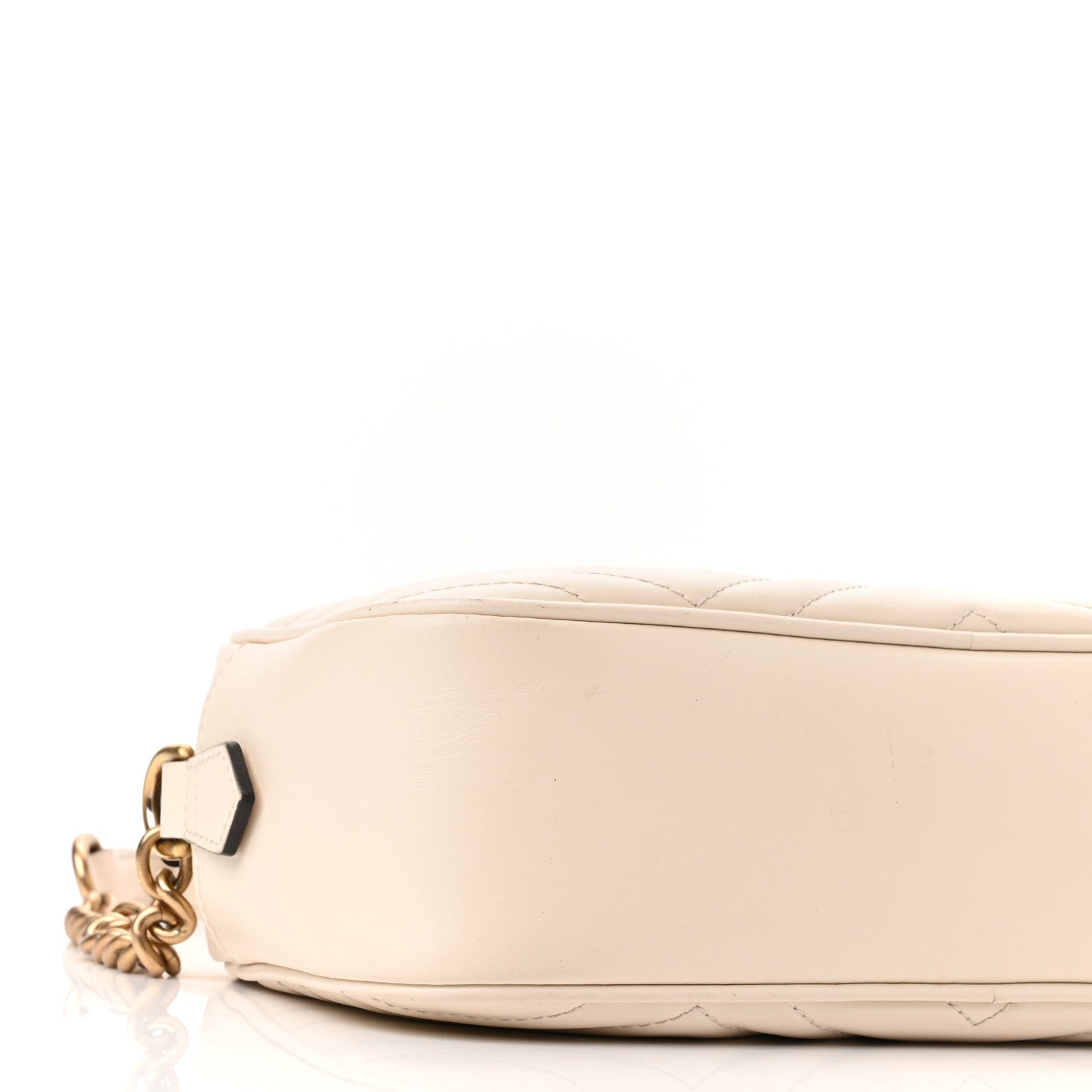 Gucci Calfskin Matelasse Small GG Marmont Chain Shoulder Bag White 9 of 11