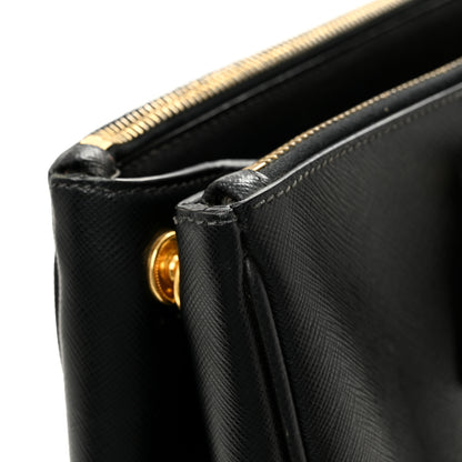 Prada Saffiano Medium Galleria Double Zip Tote Black 12 of 15